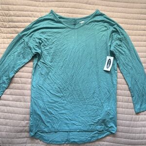 Kids Old Navy Teal Long Sleeve luxe Top activewear New with tags size 8